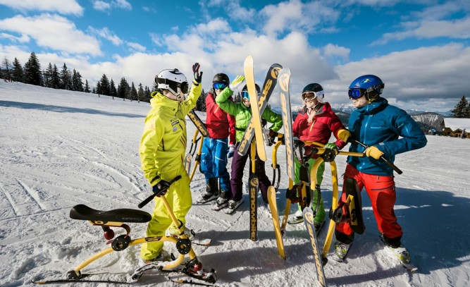 Snowbike fahren © Flachau Tourismus