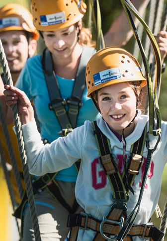 Klettern im Hochseilgarten © Flachau Tourismus